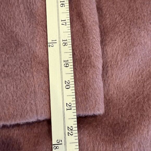 Cole Haan Wool Alpaca Blend Plush Coat Asymmetrical Button Pink Peony Size 8 - Picture 12 of 13
